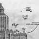 Detail of a 1923 illustration showing the skyscraper of tomorrow (Science and Invention)